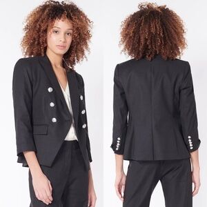VERONICA BEARD Empire Linen Dickey Jacket Black Sz 14